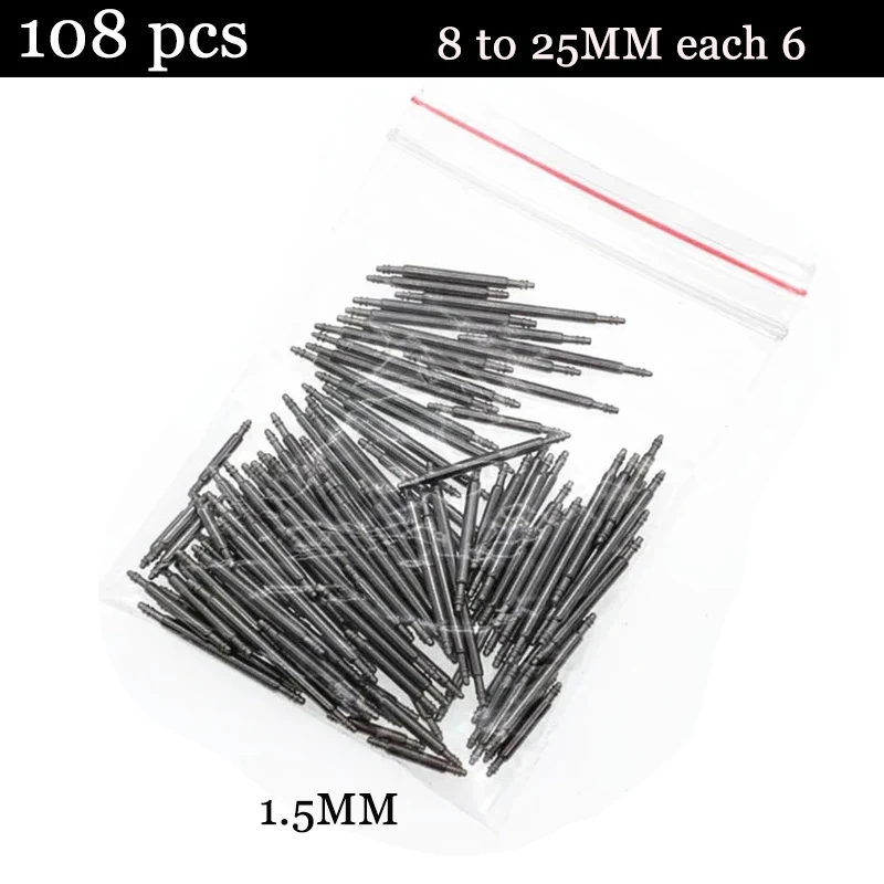 Game Fun Play Toys 108PCs/pack 8-25mm Stainless Steel Watch Band SA Spring Bar L - £22.98 GBP