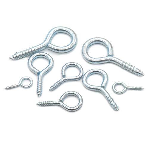 Bluemoona 25 Pcs - 35mm Screw-in Hooks Eye Bolts O Shape Screw Close Ring Curtai