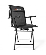 Foldable Swivel Patio Chair with Armrest and Mesh Back-Black - Color: Black - $192.78 CAD