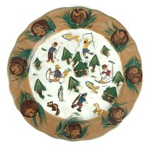 Lesal Ceramics Studio Pottery California Skiing Winter Sports Plate Hand... - $42.11