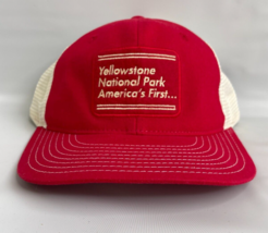 VTG Yellowstone National Park America&#39;s First Patch Snapback Cap Trucker Hat - £11.67 GBP