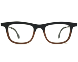 theo Eyeglasses Frames Mille+54 293 Matte Black Brown Square Horn Rim 41-20-135 - £331.63 GBP