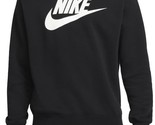 Nike Men&#39;s Sportswear Club Fleece Graphic Crewneck Sweatshirt - Black-Me... - $39.99