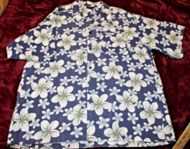 Hurley Nine Hawaiian Shirt Navy Floral Men&#39;s XL Button Up Collared - £11.29 GBP