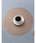 *Hollow Out Placemat Round 15&quot; Rose Gold - $7.77 CAD