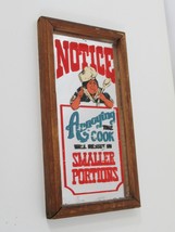 Painted Mirror VTG Humor Notice Annoying the Cook Wood Framed Novelty Gift - £28.71 GBP