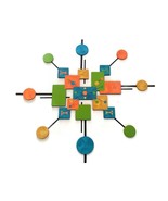Mid Century Modern Atomic Cosmic Wood Wall Sculpture, Contemporary Art 5... - $514.79