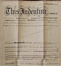 1877 Antique Deed Indenture Matilda Busher Phila Pa Fra Hoffman Sadsbury Chester - £68.65 GBP