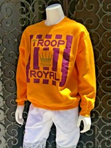 Men&#39;s Troop Yellow | Purple Fleece Pull Over Crewneck NWT - £77.43 GBP
