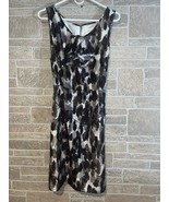 Kate Spade Rhea Ruffle Neck Ink Blot Midnight Silk Belted Dress Size 8 - £35.09 GBP