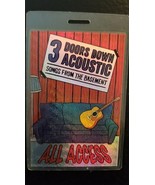 3 DOORS DOWN - ORIGINAL ACOUSTIC 2014 TOUR LAMINATE BACKSTAGE PASS - $45.00