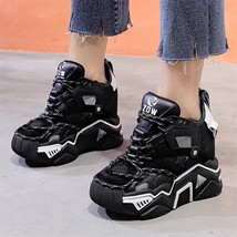 Tennis Trainer Shoes Women Real Leather Fashion Sneakers Breathable Chunky Trava - £154.11 GBP