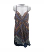 American Eagle Outfitters SZ M Mini Dress Geometric Print Navy Short Fes... - $17.10