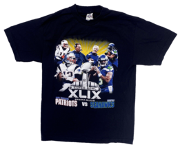 T-Shirt  NFL Men Size Medium 2015 Super Bowl XLIX Patriots Seahawks Tee ... - $19.79
