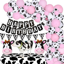 Pink Cow Print Party Decorations, Pink Cow Print Balloon Garland Kit Cow... - £26.43 GBP