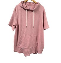 George Womens 3XL Pink Hooded Sweatshirt Short Sleeve Kangaroo Pocket At... - £18.80 GBP