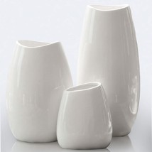 Ceramic Vase Set Of 3 Flower Vases For Home Decor, Modern White Vase For Centerp - £43.92 GBP
