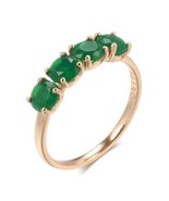 New Emerald Round Cut Zircon Ring for Women Luxury 585 Rose Gold Wedding... - £6.87 GBP