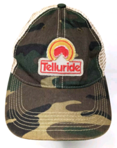 Telluride Colorado Mesh Trucker Snapback Camo Baseball Hat Cap Ski Resort VTG - £19.37 GBP