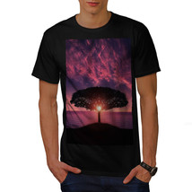Wellcoda Tree Ocean Sunset Mens T-shirt, Lonely Graphic Design Printed Tee - £17.18 GBP+