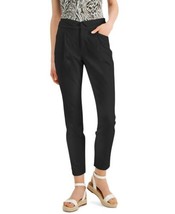 MSRP $80 Inc International Concepts Folded-Waist Tapered Pants Black Size 12 - £20.70 GBP