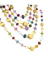 Marco Bicego 18k Gelbgold Abgestuft Fünf Stränge Perlen Edelstein Kette ... - $379,255.02 MXN