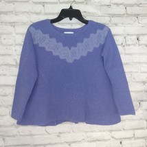 Elle Sweater Womens XS Purple Flowy Lace Pullover Sweater Stretchy - £19.87 GBP