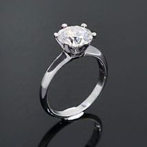 10k/14k/18k white gold ring with diamonds Elegant Moissanite &amp; Diamond - £354.74 GBP+