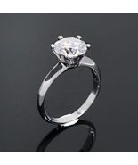 10k/14k/18k white gold ring with diamonds Elegant Moissanite &amp; Diamond - £317.09 GBP+