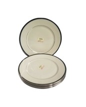 Lenox Cosmopolitan Black Royal Dinner Plates Silver Trim Set X 6 Made In... - $133.65