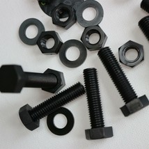 20x Black, Nylon, Hex Plastic Nuts &amp; Bolts, Washers, M10 x 40mm, Hexagon - £22.52 GBP