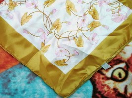 Large 27.5&quot; x 27&quot; Pink Gold Floral Silky Scarf BOSELLI TREVIRA Made in I... - $167.88 MXN