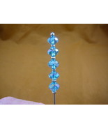 (u70-73) clear aqua faceted glass beade silver hatpin Pin hat love hats ... - $202.33 MXN