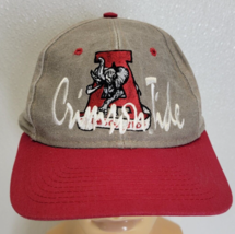 Alabama Crimson Tide Script Elephant The Game Snapback Hat Cap Vintage Grey Red - $56.42
