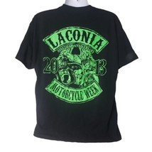 LACONIA 2013 Motorcycle Week Black Green T Shirt Size 2XL - £19.78 GBP