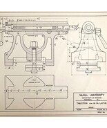 McGill University Lathe Tailstock 1965 Mechanical Drawing Print Engineer... - $557.00 MXN