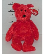 Vintage TY SIZZLE Bear Beanie Baby plush toy Red - $9.50