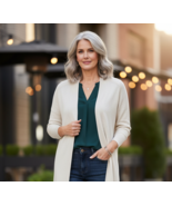 Women Cardigan A New Day Women Hip Length Open Front Cardigan Size L Beige - $13.85