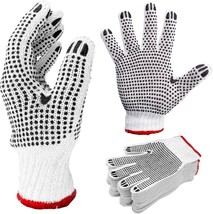 PVC Double Side Dot String Gloves For Women Protective Knit Gloves 12 Pairs - £16.02 GBP