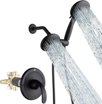 Black Dual-Function Shower Faucet Set With Valve Bathroom High Pressure Dual 2 - £80.86 GBP
