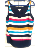Chico&#39;s Blue Stripe 3 Womens Strappy Camisole Top Shirt Blouse - €10,23 EUR