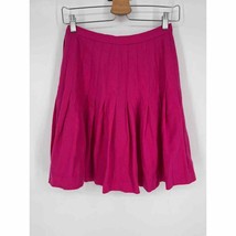 Tahari Pleated Skirt Sz 10 Hot Pink 100% Wool Preppy Barbiecore - £19.35 GBP