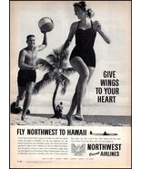 1950s Northwest Airlines PRINT AD &quot;Fly Northwest To Hawaii&quot; BX3 - $7.59