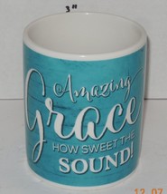 Amazing Grace How Sweet the Sound Coffee Mug Cup Music Song Blue White - £7.88 GBP