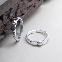 Real Solid Silver bichhiya for women Handmade Toe Ring Pair - $21.38