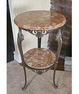 VTG Italian Bronze and Marble 2 Tier End Table 30&quot; high 12&quot;, 16&quot; diamete... - $71,305.19 MXN