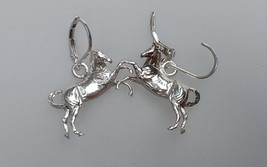 Equestrian jewelry Artisan Horse sterling silver leverback earrings Forg... - $85.64