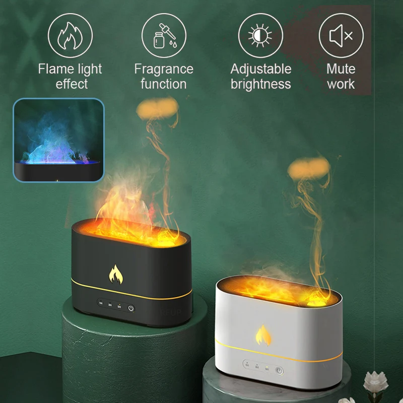 Play REUP Flame Aroma Diffuser Air Humidifier Ultrasonic Cool Mist Maker Fogger  - £39.35 GBP