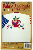 What&#39;s New Ltd. Americana Iron-On Applique Kit Patchwork Apple and Stars... - £10.32 GBP