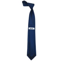 Men's Authentic DKNY Tie Classic Woven Silky Feel #DKNY1 Solid Navy Blue image 3